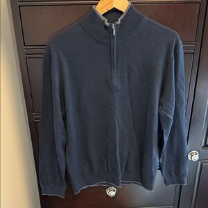Classic Navy Zip-Up Sweater for Men